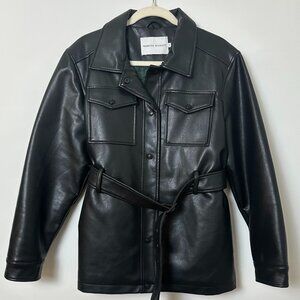 Rebecca Minkoff Black Lined Faux Leather Jacket - Size L